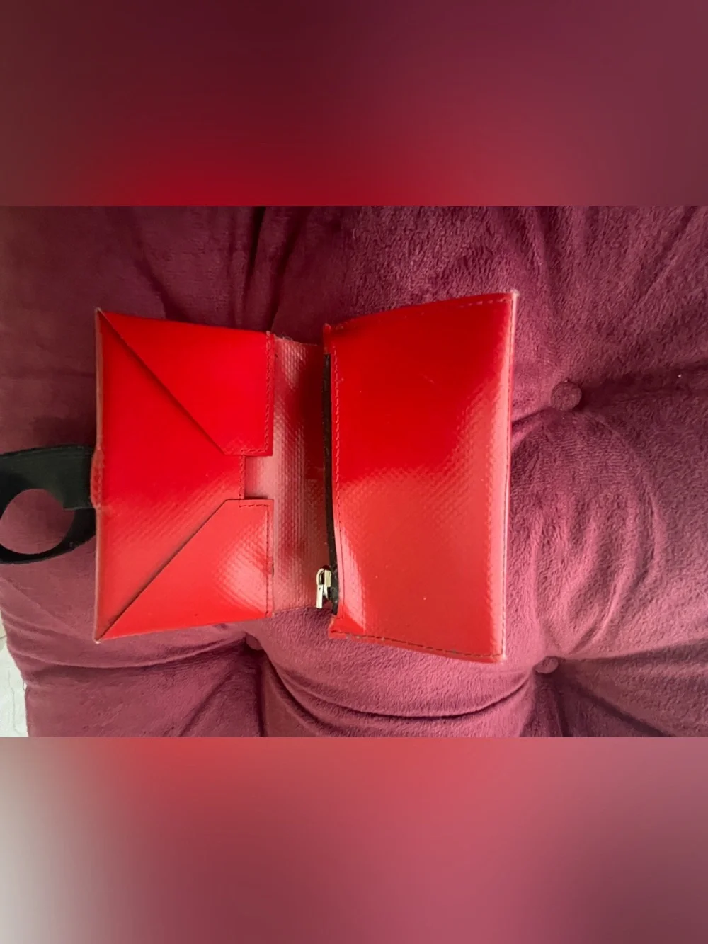 Marni Red Compact Foldable Leather Wallet Tote